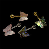 Mother of Pearl Butterfly Belly Button Rings