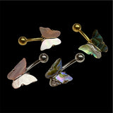 Mother of Pearl Butterfly Belly Button Rings
