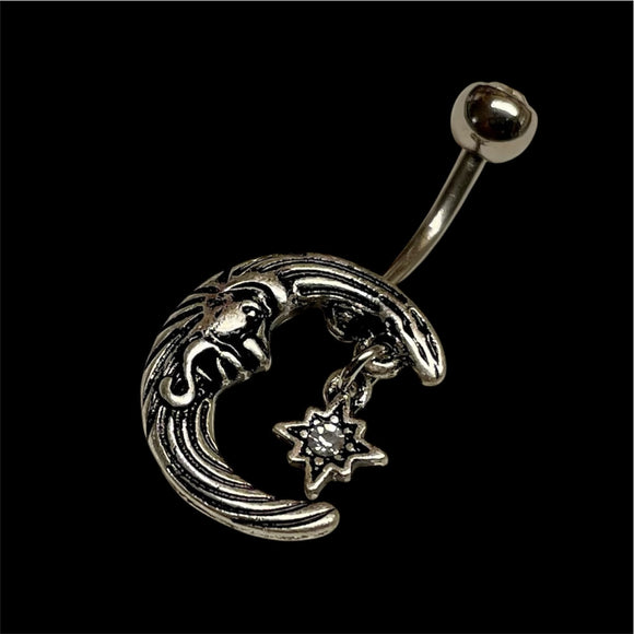 Man in the Moon Belly Button Rings