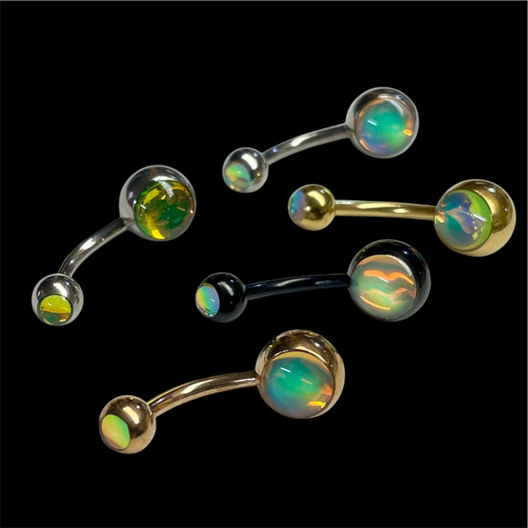 Iridescent Color Changing Belly Button Rings