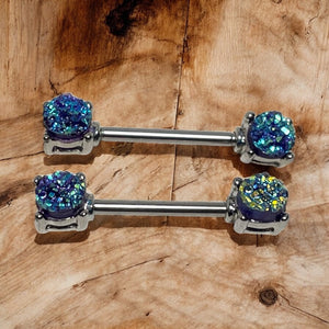 Gold Druzy Nipple Piercing