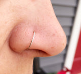 Silver Braided Nose Ring Hoop