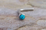 18g or 20g Turquoise Titanium Nose Stud L Bend Nose Ring