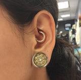 Gold Daith Piercing Rook Earring Hoop Gold Clicker