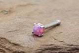 Pink Opal Nose Ring Fire Opal Nose Stud Nose Piercing