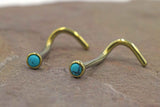 18g 20g Turquoise Titanium Gold Nose Stud Nose Ring