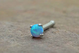 Light Blue Opal Nose Ring Fire Opal Nose Stud Nose Piercing