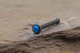 Opal Nose Stud 18g Blue Opal Tiny Black Nose Ring