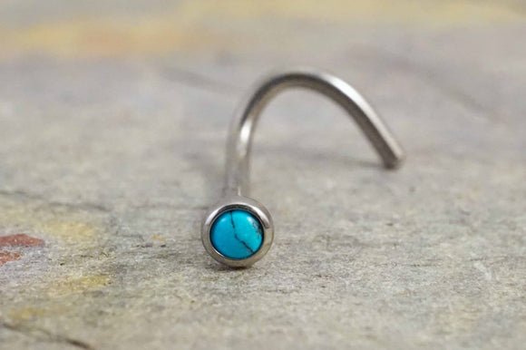 18g or 20g Turquoise Nose Ring Nose Screw Nose Stud