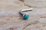 18g or 20g Turquoise Titanium Nose Stud L Bend Nose Ring