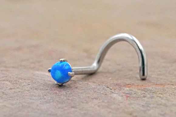 Blue Opal Nose Screw Fire Opal Nose Ring Nose Piercing