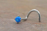 Blue Opal Nose Screw Fire Opal Nose Ring Nose Piercing