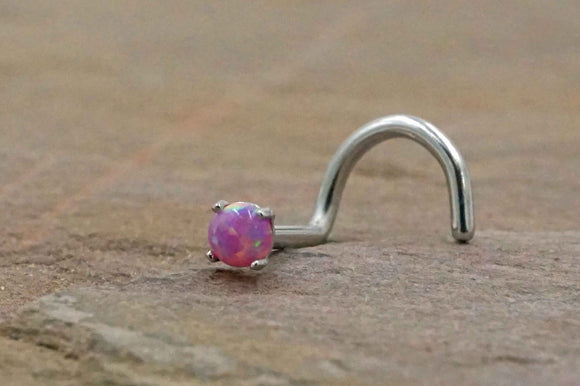 Pink Opal Nose Screw Fire Opal Nose Ring Nose Piercing