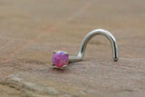Pink Opal Nose Screw Fire Opal Nose Ring Nose Piercing