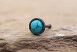 Turquoise Black Nose Stud Nose Ring