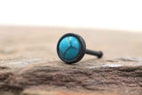 Turquoise Black Nose Stud Nose Ring