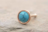 Turquoise 14kt Rose Gold Nose Stud Rose Gold Nose Ring