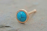 Turquoise 14kt Rose Gold Nose Stud Rose Gold Nose Ring