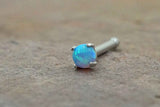 Light Blue Opal Nose Ring Fire Opal Nose Stud Nose Piercing