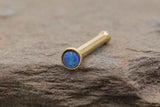 Gold Nose Ring 18g Black Opal Tiny Nose Stud