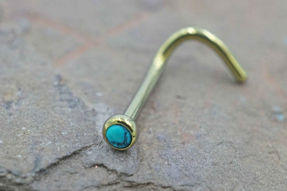 18g 20g Turquoise Titanium Gold Nose Stud Nose Ring