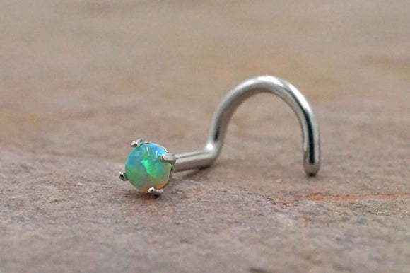 Green Opal Nose Screw Fire Opal Nose Ring Nose Piercing