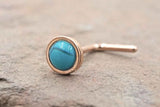 Turquoise 14kt Rose Gold L Bend Nose Stud Rose Gold Nose Ring