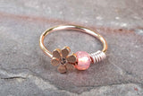 Daisy 14kt Rose Gold Nose Hoop Silver Nose Ring 20 Gauge