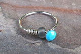 Turquoise Silver Nose Hoop Nose Ring 20G Nose Ring