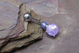 Purple Opal Belly Button Jewelry Ring Prong Set