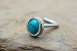 20g Turquoise Silver Nose Stud L Bend Nose Ring