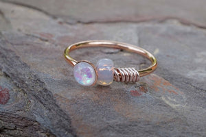 Rose Gold Opal Nose Hoop Nose Ring 20G Rose Gold Nose Ring