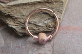 16g 18g 20g Rose Gold Hoop Beaded Brown and Purple Nose Hoop Nose Ring Cartilage Hoop Tragus Hoop