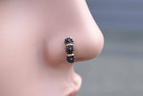 Black Daisy Boho Nose Ring Feather Nose Hoop Nose Piercing