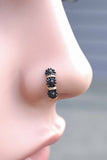 Black Daisy Boho Nose Ring Feather Nose Hoop Nose Piercing