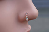 Rose Gold Boho Nose Ring AB Nose Hoop Nose Piercing