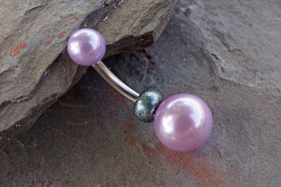 Purple Pearl Belly Button Ring