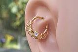 16 Gauge Gold Daith Rook Hoop Ring Daith Septum Hoop