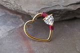 16 Gauge Gold Heart Daith Rook Heart Hoop Ring Daith Septum Hoop