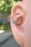 16 Gauge Blue Opal Rose Gold Daith Rook Hoop Ring Daith Septum Hoop