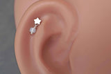 Rose Gold Star Cartilage Earring Piercing 16g