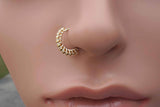 Bali Ball Gold Nose Ring Hoop 20 Gauge