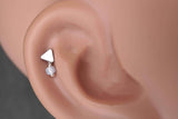 Silver Triangle Tragus Earring Piercing Internally Threaded