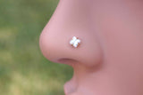 Diamond Square Rose Gold Nose Stud Rose Gold Nose Ring