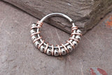 Bali Ball Silver Nose Ring Hoop 20 Gauge