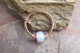 16g 18g 20g Rose Gold Hoop Beaded Opal Hoop Earring Nose Hoop Nose Ring Cartilage Hoop Tragus Hoop