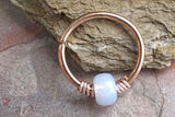 16g 18g 20g Rose Gold Hoop Beaded Opal Hoop Earring Nose Hoop Nose Ring Cartilage Hoop Tragus Hoop