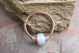 16g 18g 20g Rose Gold Hoop Beaded Opal Hoop Earring Nose Hoop Nose Ring Cartilage Hoop Tragus Hoop