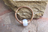 16g 18g 20g Rose Gold Hoop Beaded Opal Hoop Earring Nose Hoop Nose Ring Cartilage Hoop Tragus Hoop