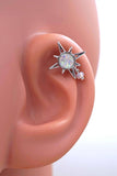 Sun Hex Earring, Opal Cartilage 16g Earring